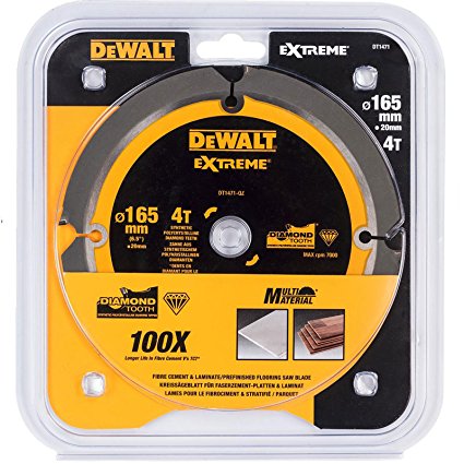 Griešanas disks šķiedru cementam DeWalt; 165x1,8x20,0 mm; Z4; 12°