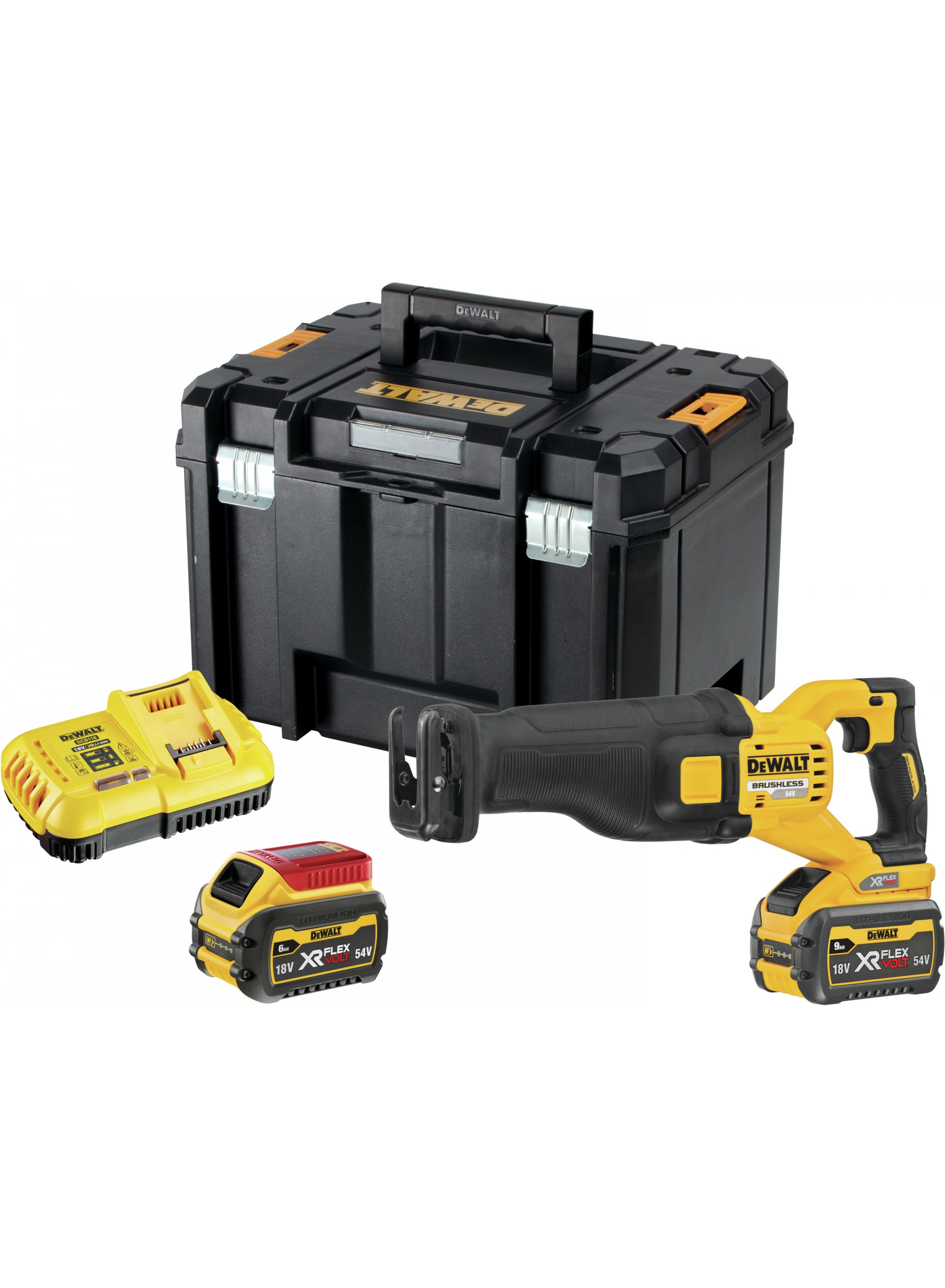 Zobenzāģis ar akumulatoru DeWalt DCS389X2-QW; 54 V; 2x9,0 Ah akum.