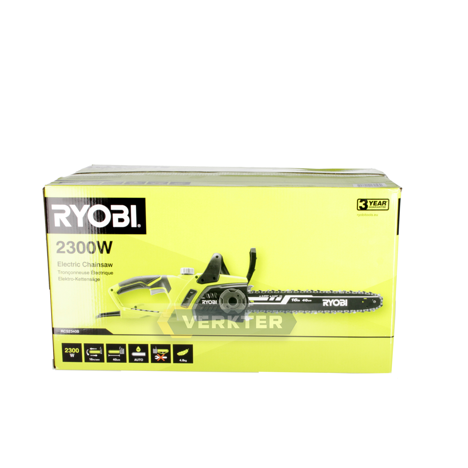 Ķēdes zāģis Ryobi RCS2340B; 2,3 kW; 40 cm lenta