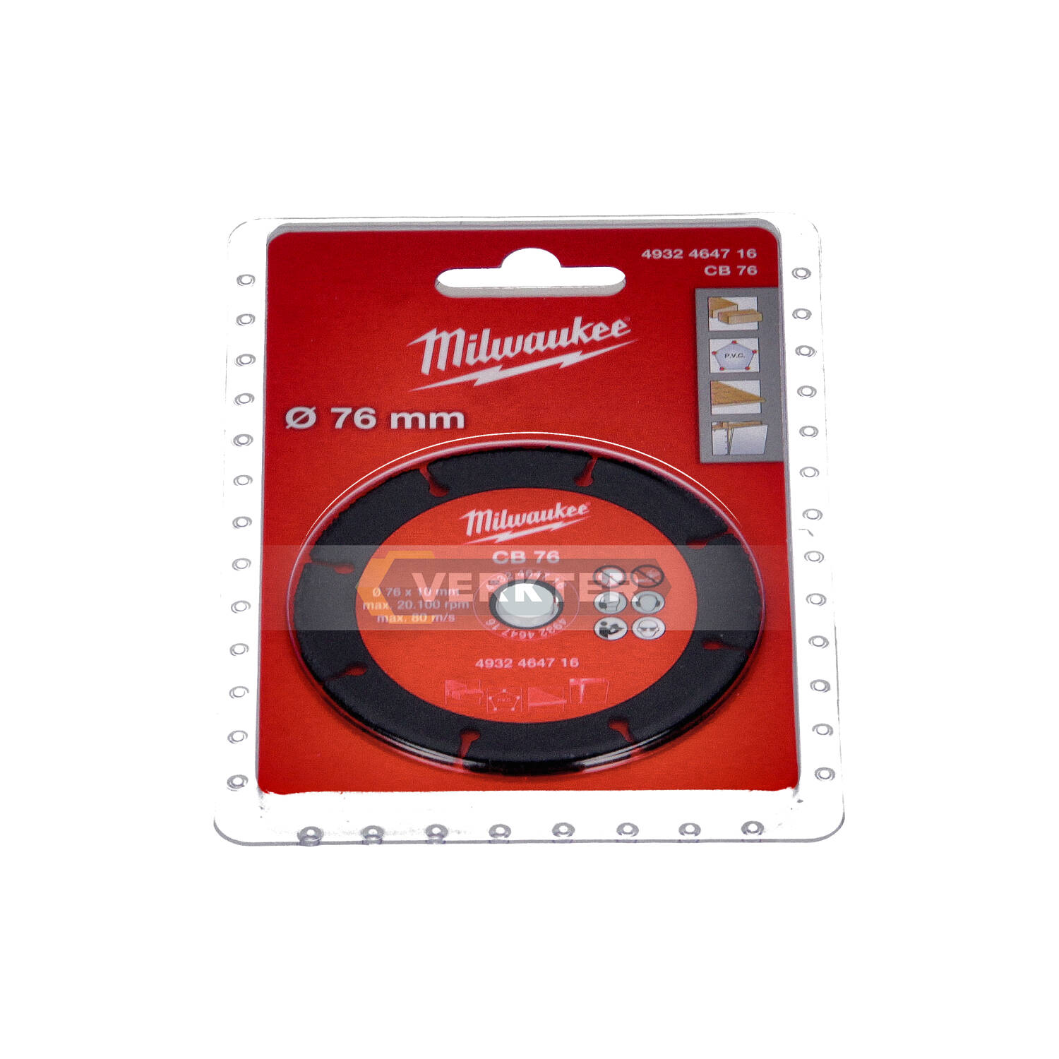 Griešanas disks kokam Milwaukee 4932464716; 76x1 mm