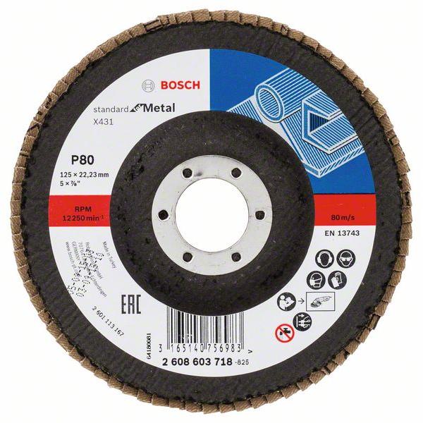 Lāpstveida slīpēšanas disks Bosch Standard for Metal X431; 125 mm; K60