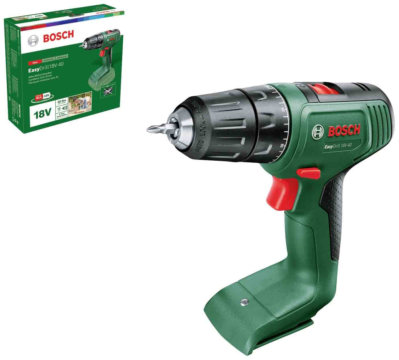 Urbjmašīna-skrūvgriezis Bosch Easydrill 18V-40 solo; 18 V (bez akumulatora un lādētāja)