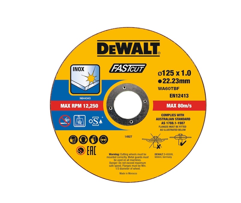 Abrazīvais griešanas disks DeWalt DT20540-QZ; 125 mm; 100 gab.