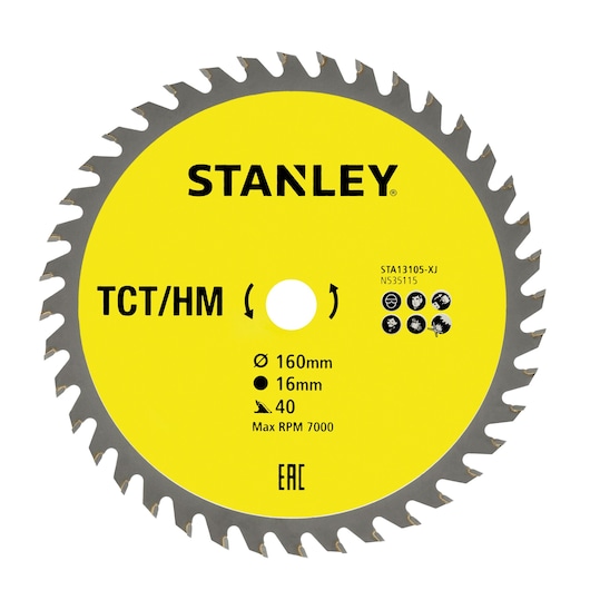 Griešanas disks Stanley STA13105-XJ; 160x16 mm; Z40