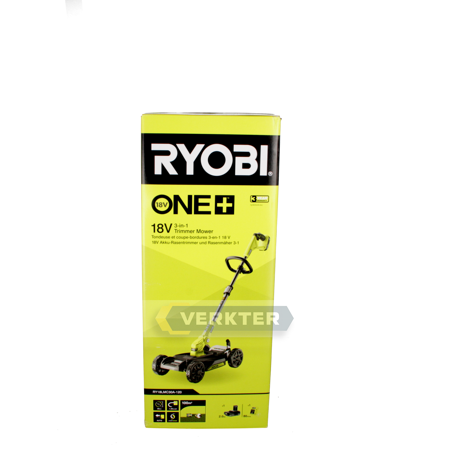 Zāles pļāvējs Ryobi RY18LMC30A-120; 18 V; 1x2,0 Ah akum.