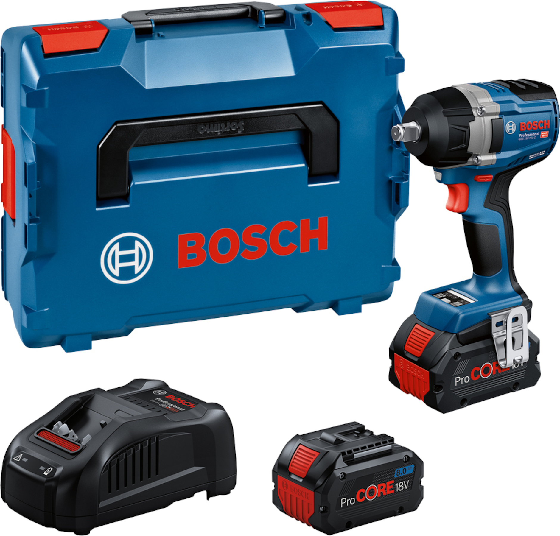 Akumulatora triecienskrūvgriezis Bosch GDS 18V-750 C Professional; 18 V; 2x8,0 Ah akum. + L-Boxx 136