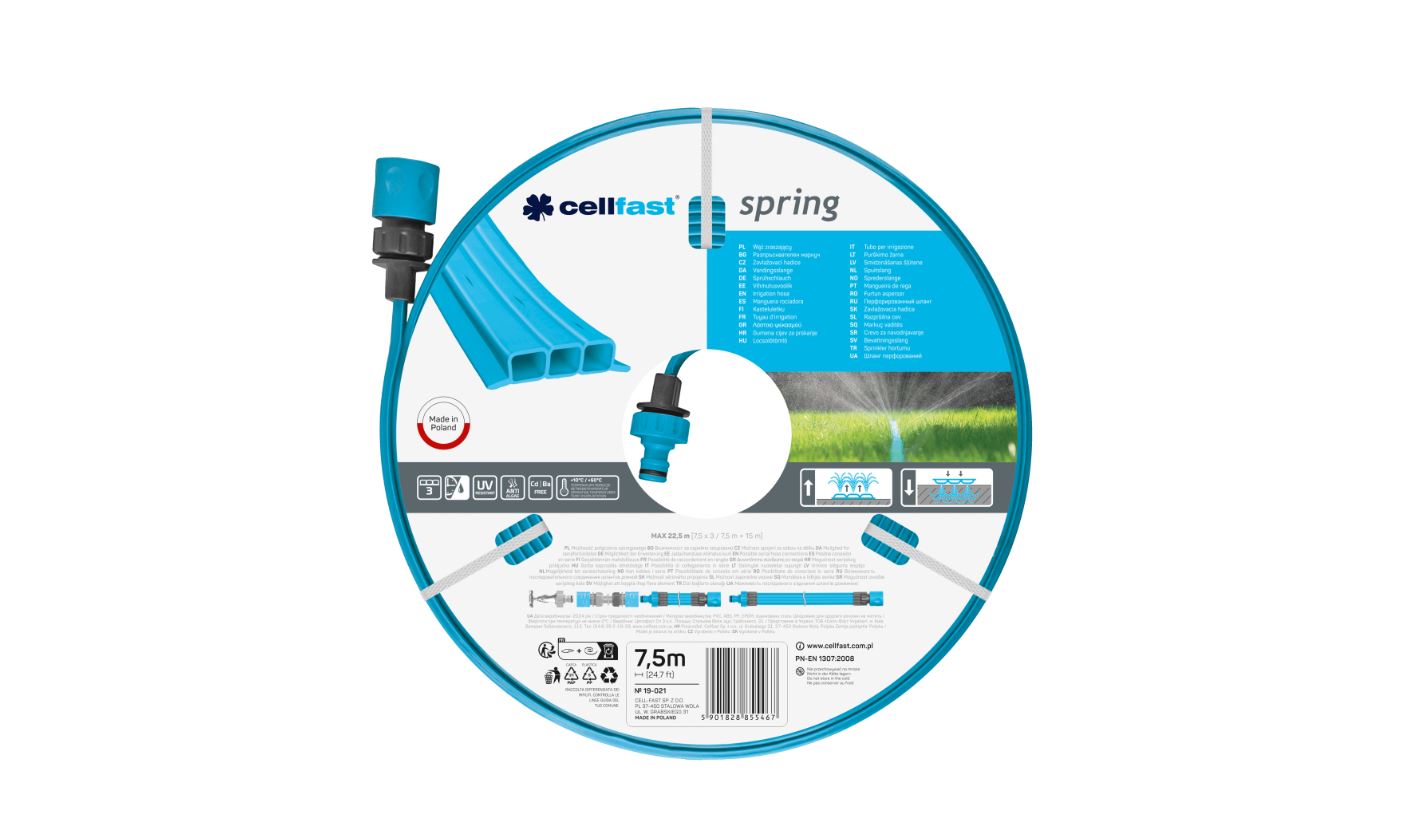 Mitrināšanas šļūtene Cellfast 19-021N; 1/2''; 7,5 m