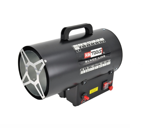 Gāzes sildītājs AWTools BLACK LINE AW85730BL; 2 kW
