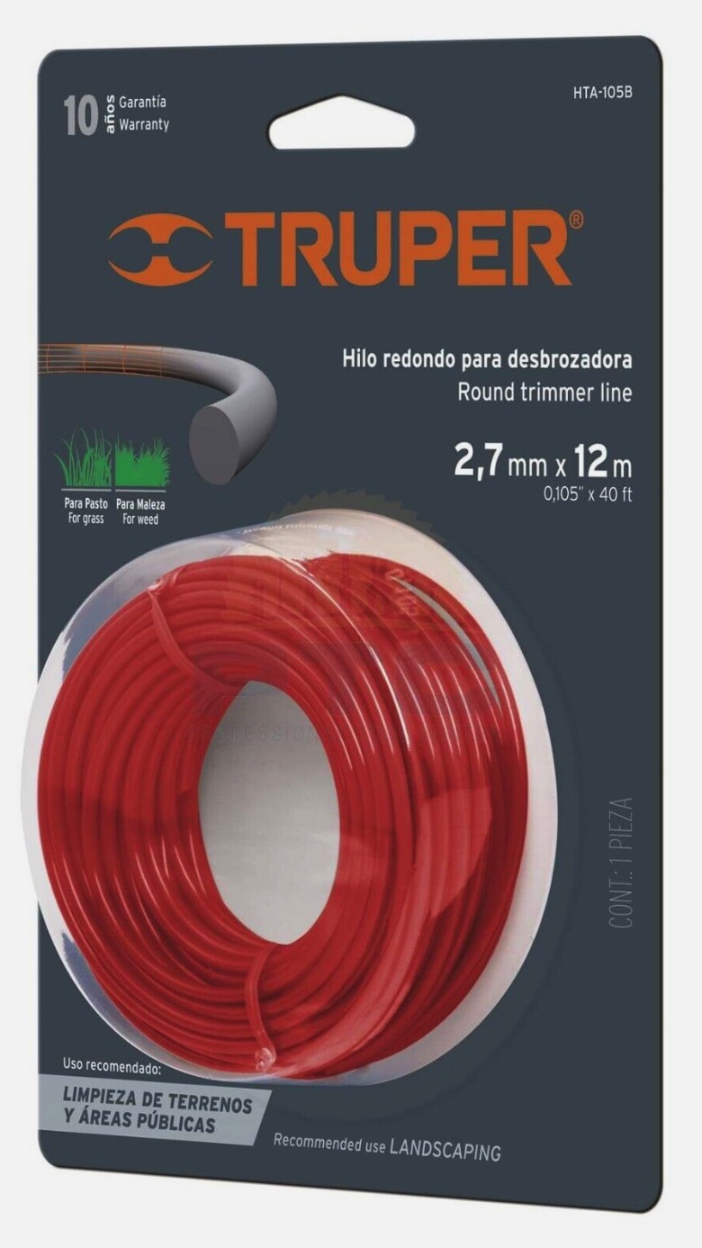 Aukla trimmerim Truper HTA-105B; 2,7 mm x 12 m