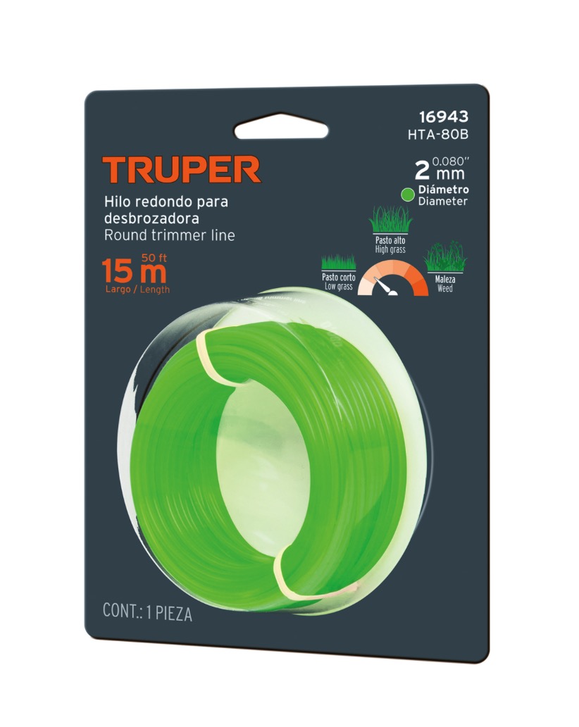 Aukla trimmerim Truper HTA-80B; 2,0 mm x 15 m