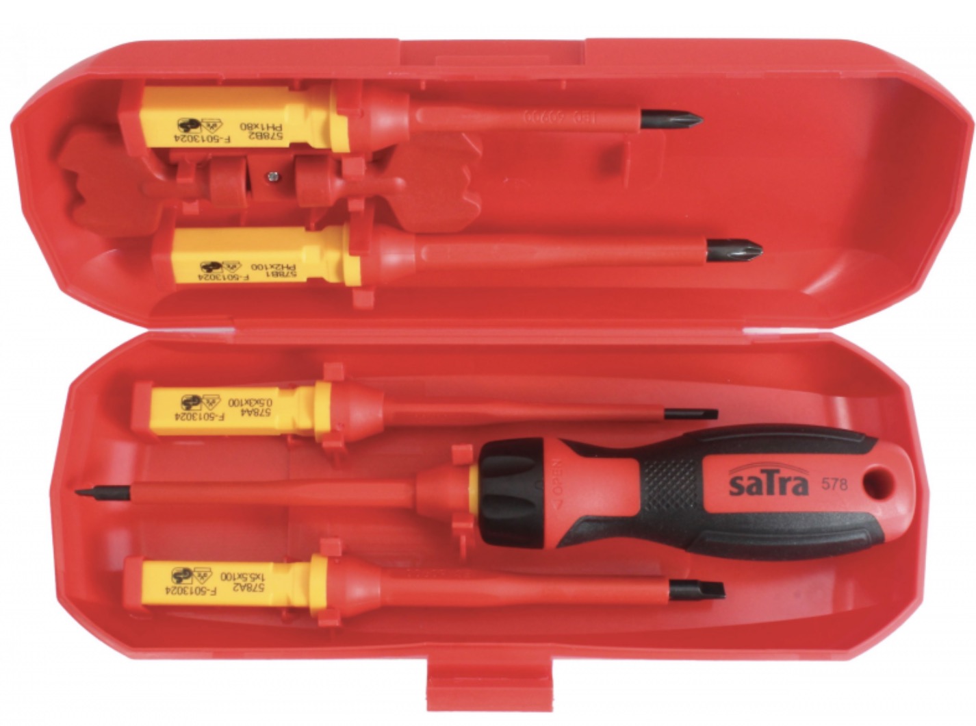 Skrūvgriežu komplekts darbam ar spriegumu SATRA S-VDE7S; 7 gab.