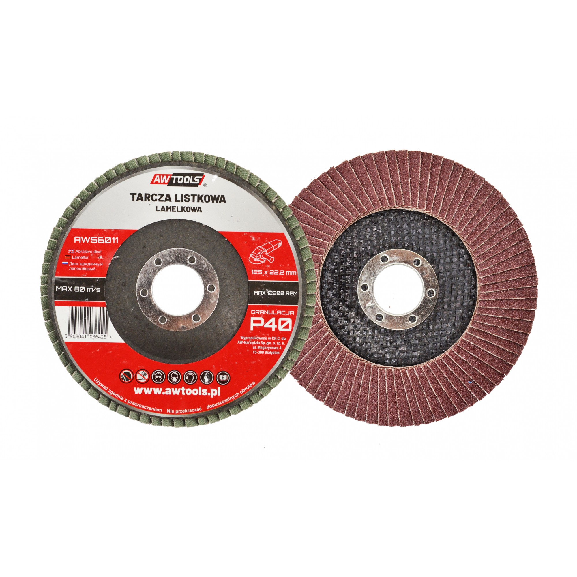 Lāpstveida slīpēšanas disks AWTools AW56010; 125 mm; P36