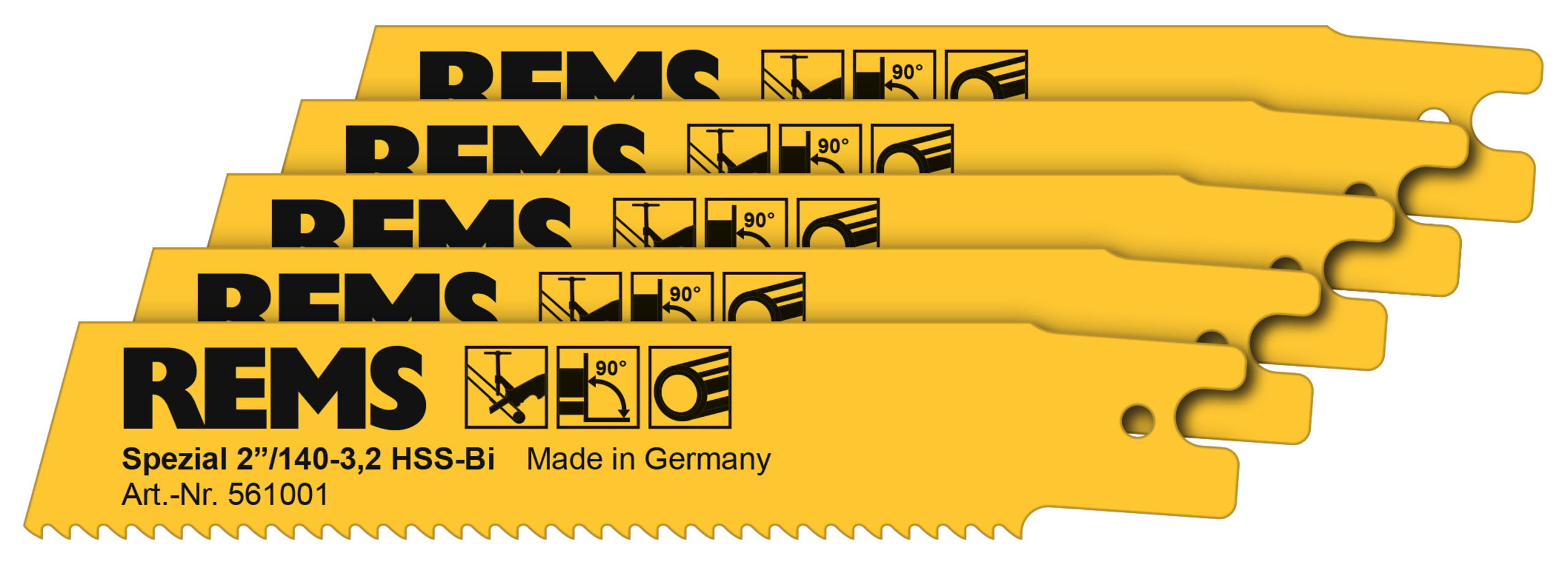 Asmenis cauruļu griešanas zāģim Rems 561001R05; HSS-Bi; 2''; 140 mm; 5  gab.