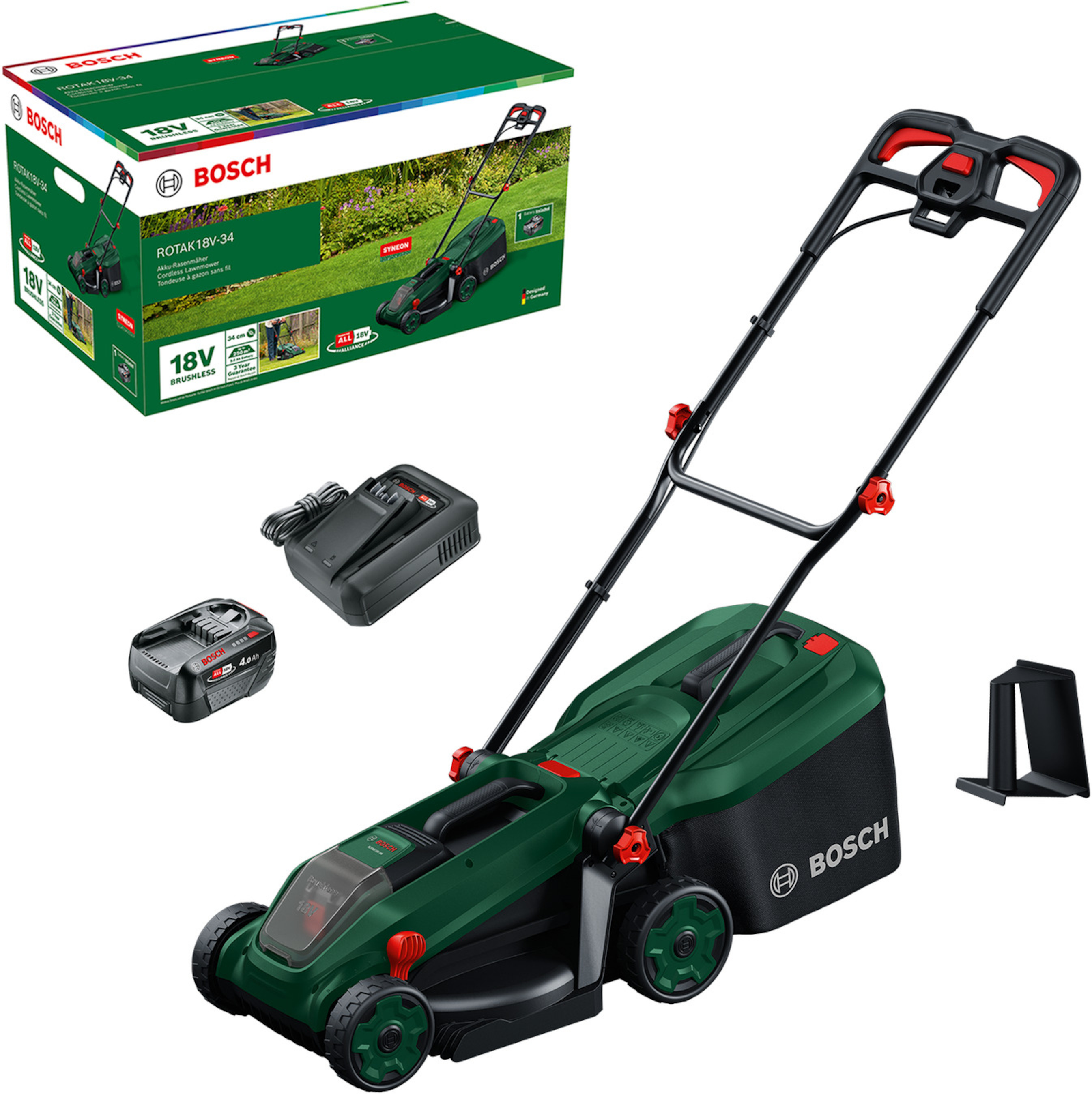Akumulatora zāles pļāvējs Bosch Rotak 18V2-43; 2x18 V (bez akumulatora un lādētāja)