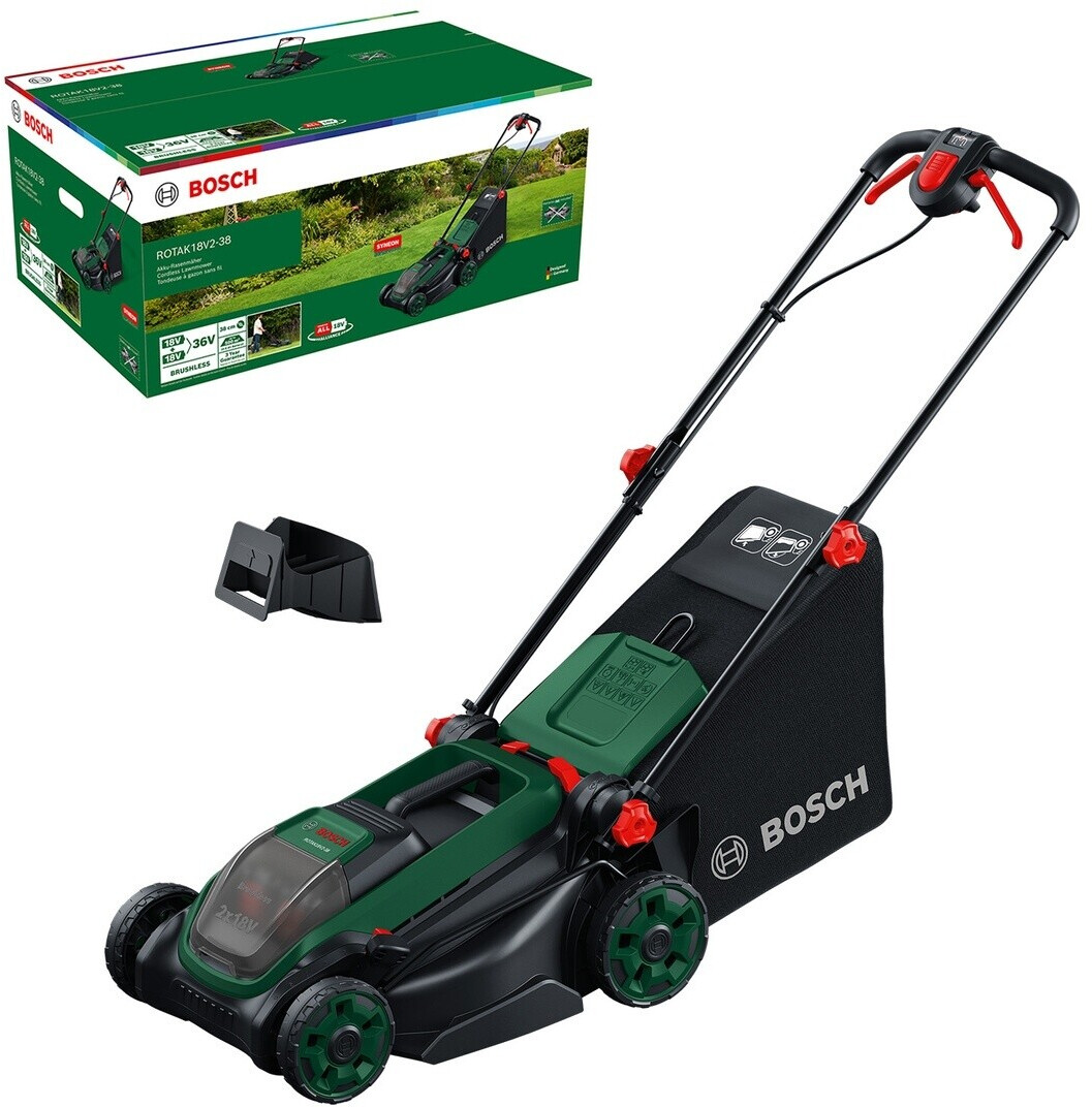 Akumulatora zāles pļāvējs Bosch Rotak 18V2-38; 2x18 V; 38 cm (bez akumulatora un lādētāja)