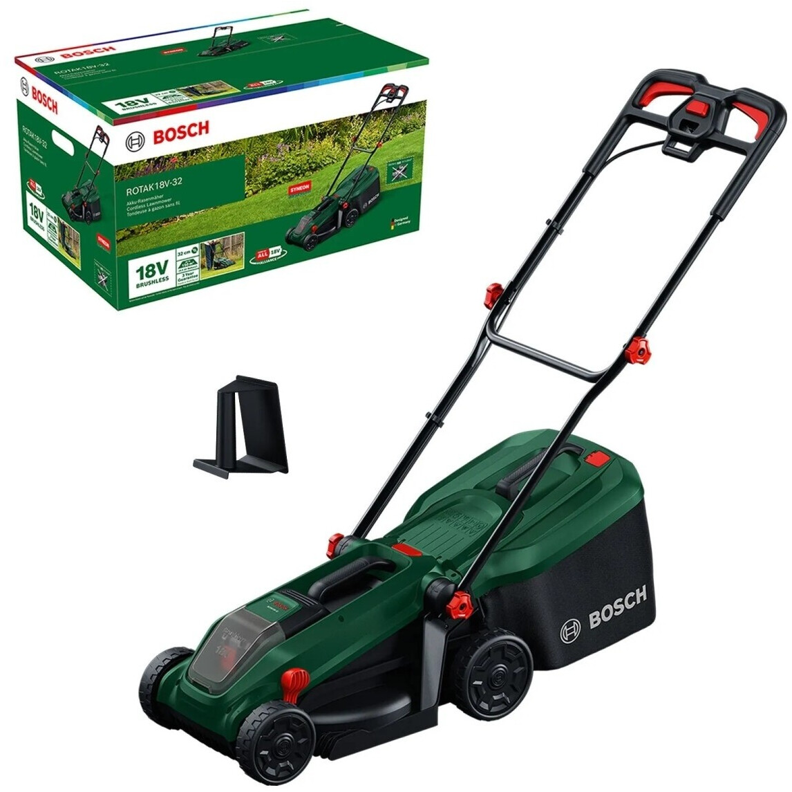 Akumulatora zāles pļāvējs Bosch Rotak 18V-32; 18 V; 32 cm (bez akumulatora un lādētāja)