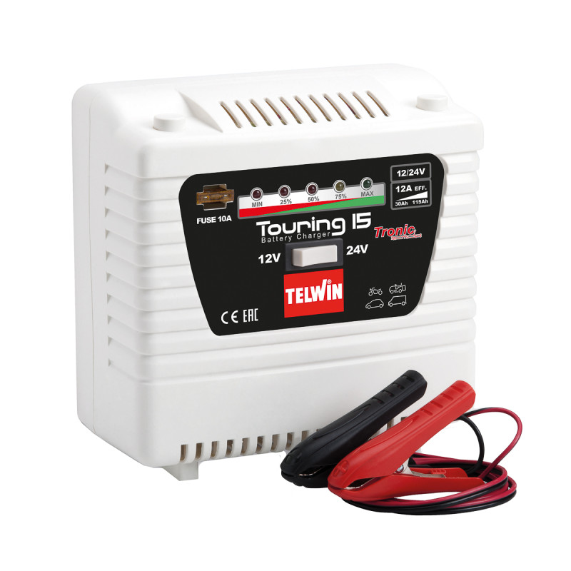 Automašīnas akumulatora lādētājs Telwin Touring 15; 12-24 V