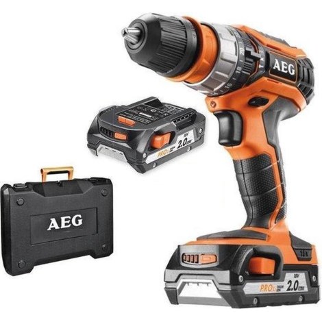Ударная дрель-шуруповерт AEG BSB18C2XLI-202C; 18 V; 2x2,0 Ah аккум.
