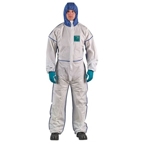 Vienreizlietojams kombinezons Ansell Alphatec 1800 Comfort Type 5/6; XXXL; balts/zils