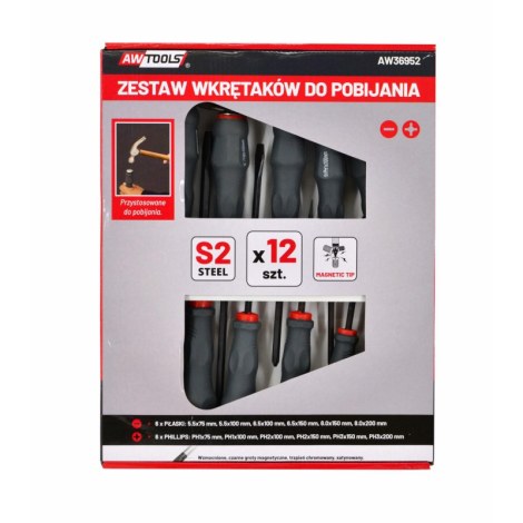 Комплект отверток AWTools AW36952; SLx6; PHx6; 12 шт.