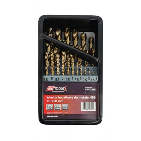 Сверло по металлу AWTools AW42225; HSS-Co; 1-13 mm; 25 шт.