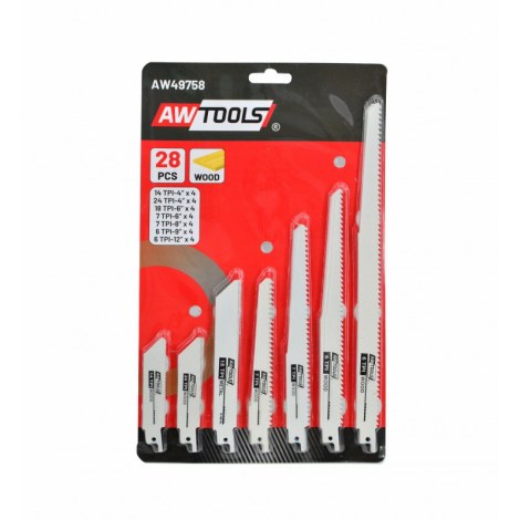 Zobenzāģa asmeņi AWTools AW49758; 28 gab.