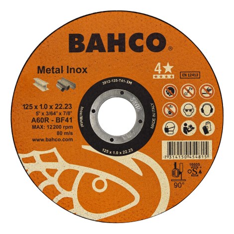 Абразивный режущий диск Bahco Metal Inox; 125x1 mm