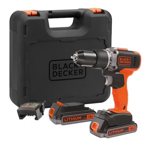 Ударная дрель Black & Decker BCD003ME2K-QW; 18 V; 2x2,5 Ah аккум.