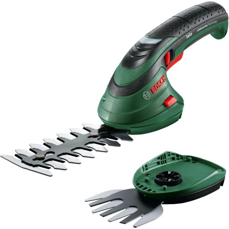 Dzīvžogu un zāles šķēres Bosch ISIO 3; 3,6 V; 1x1,5 Ah akum.