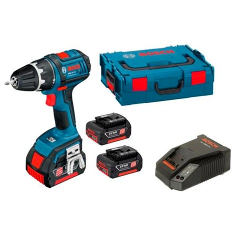 Ударная дрель-шуруповерт Bosch GSB 18 V-EC; 18 V; 2x4,0 Ah аккум.