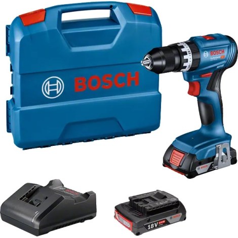 Akumulatora triecienurbjmašīna-skrūvgriezis Bosch GSB 18V-45 Professional; 18 V; 2x2,0 Ah akum. + L-Case