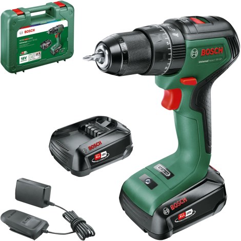 Ударная дрель-шуруповерт Bosch UniversalImpact 18V-60; 18 V; 2x2,0 Ah аккум.