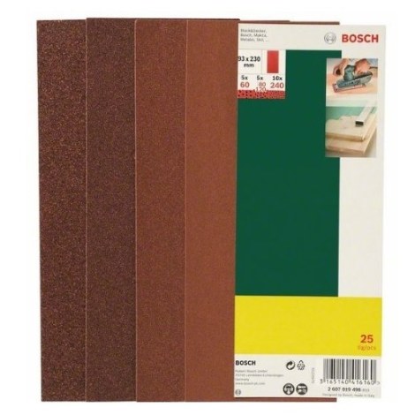 Шлифлисты для виброшлифмашин 93x230 mm; K60-K240; 25 шт.