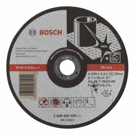 Abrazīvais griešanas disks Bosch AS 46 T INOX BF; 180x2 mm