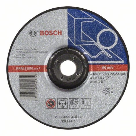 Шлифовальный диск Bosch A 30 T BF; 180x6 mm