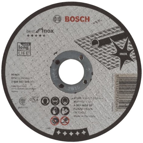 Абразивный режущий диск Bosch A30VBF; 125x2,5 mm
