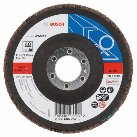 Лепестковый шлифовальный диск Bosch Best for Metal; 115 mm