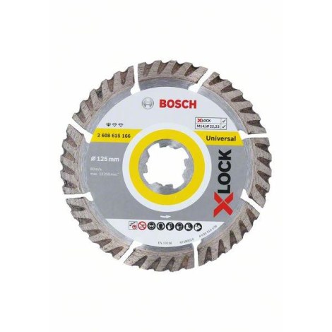 Алмазный отрезной диск Bosch 2608615165; 115x22,23 mm; X-Lock