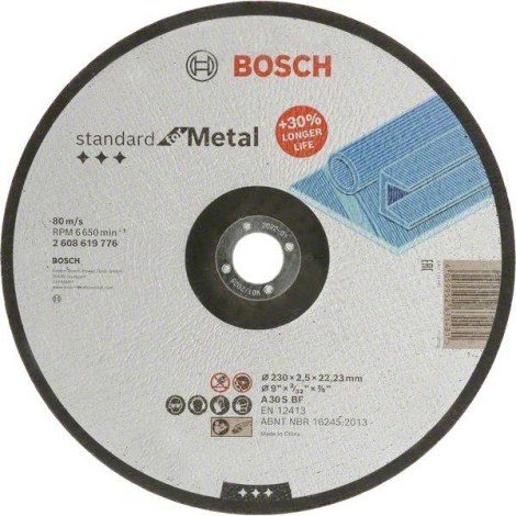 Abrazīvais griešanas disks Bosch Standard for Metal 2608619776; 230x22,23 mm