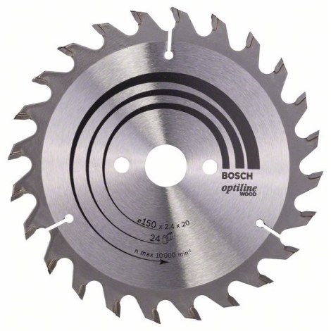 Пильный диск по дереву Bosch OPTILINE WOOD; 150x2,4x20,0 mm; Z24; 15°