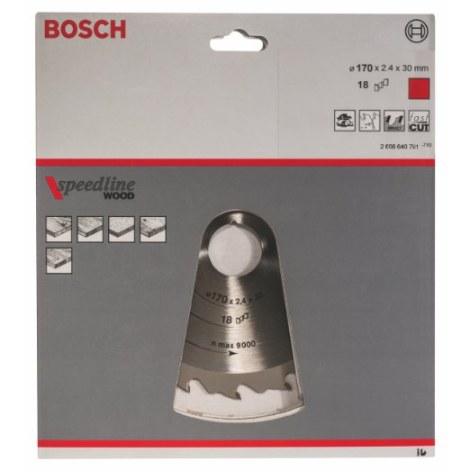 Griešanas disks kokam Bosch; SPEEDLINE WOOD; Ø170 mm
