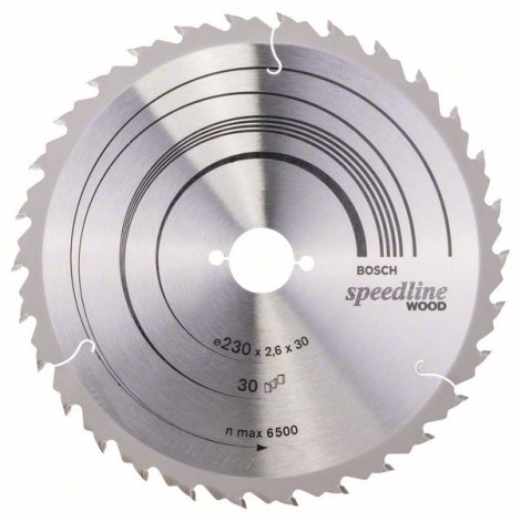 Griešanas disks kokam Bosch SPEEDLINE WOOD; 230x2,6x30,0 mm; Z30; 10°