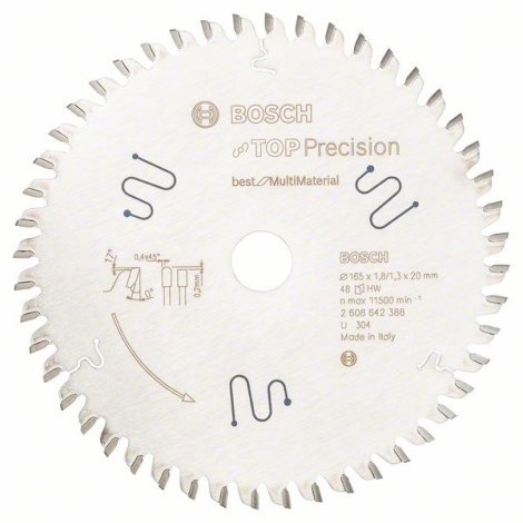 Griešanas disks kokam Bosch; 165x1,8x20,0 mm; Z48; 0°
