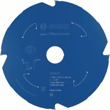 Отрезной диск Bosch Expert for Fibre Cement 2608644556; 190x30 mm; Z4
