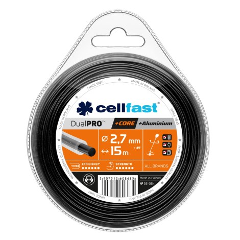 Леска триммерная Cellfast Dual PRO; 15 m; 2,7 mm