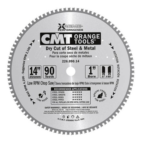 Пильный диск по металлу CMT 226; 355x2.2x25.4; Z90; 0°