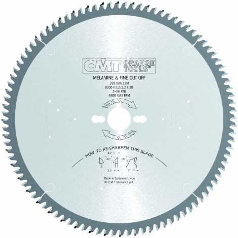 Пильный диск по дереву CMT 283; 300x3,2x30; Z96; 2°