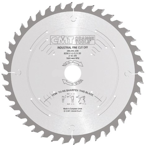 Пильный диск по дереву CMT 285; 250x3,2x35; Z60; 10°