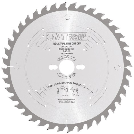 Пильный диск по дереву CMT 285; 260x2,8x30; Z60; 10°