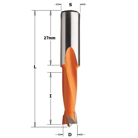 Сверело по дереву CMT; S=10x27 mm; D=15x27 mm